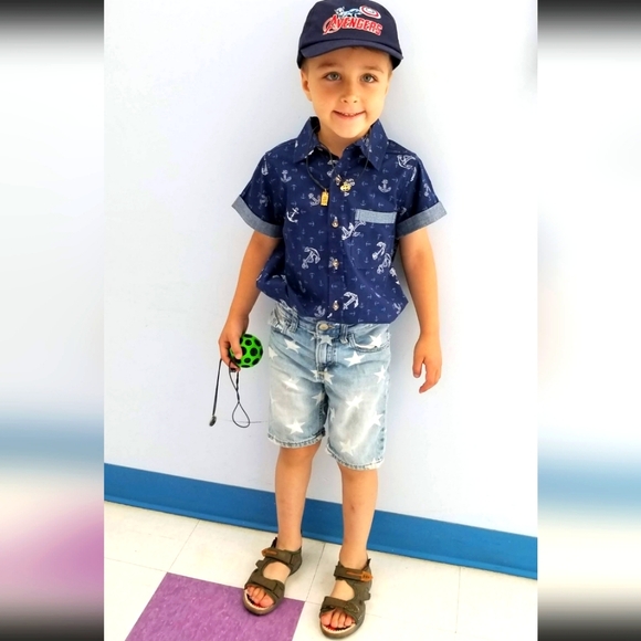 Drill Clothing Co. navy cotton shirt marine print US 5 - Picture 5 of 5